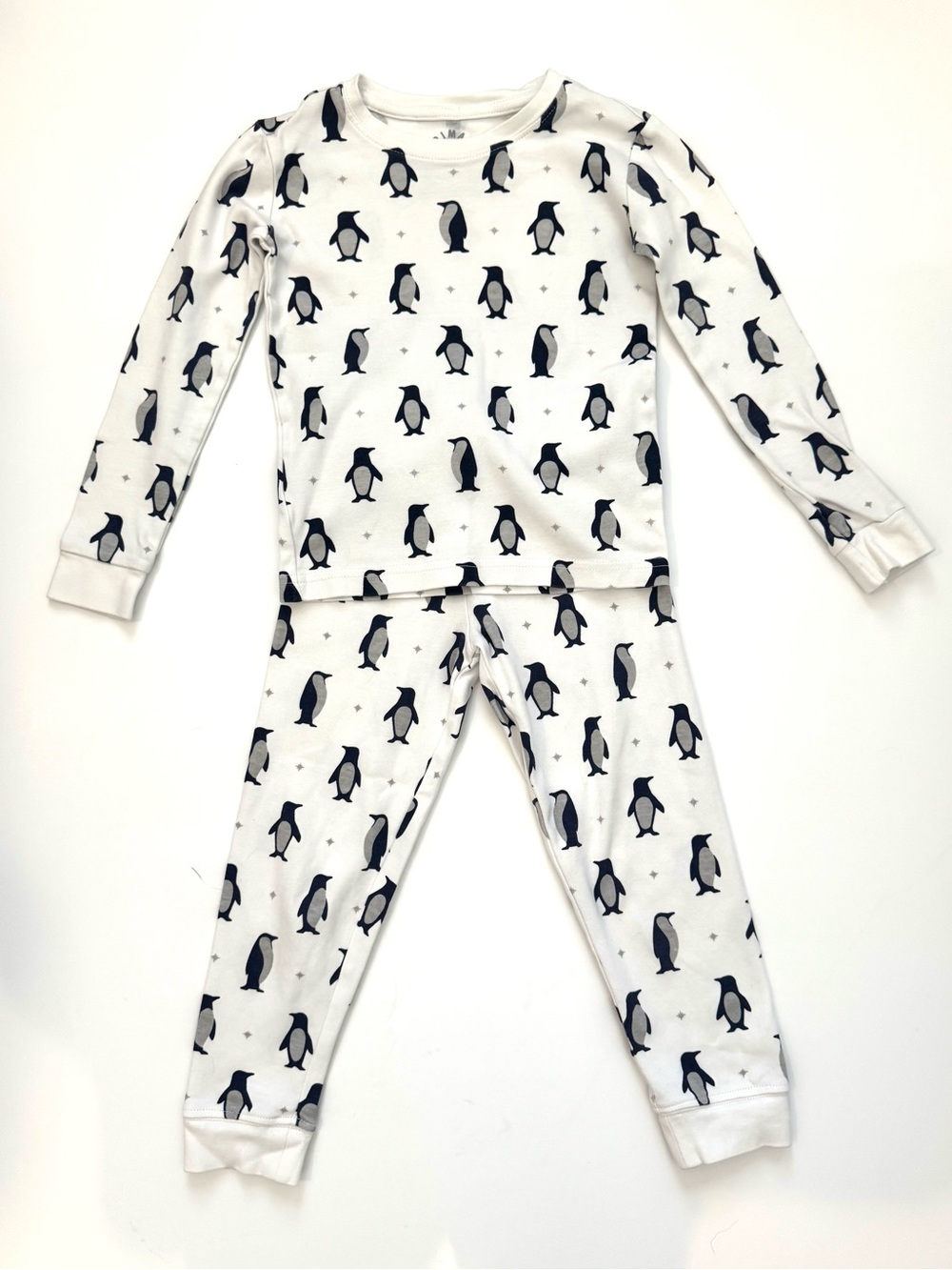 Primary 100% Organic Cotton Penguin Pals Pajama Set Size 4